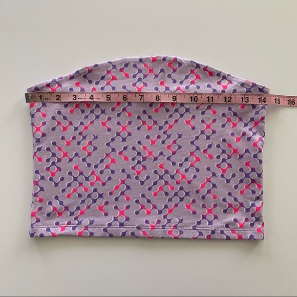 BP Purple and Pink Geometric Shapes Y2K Crop Tube Top Medium - Picture 2 of 7